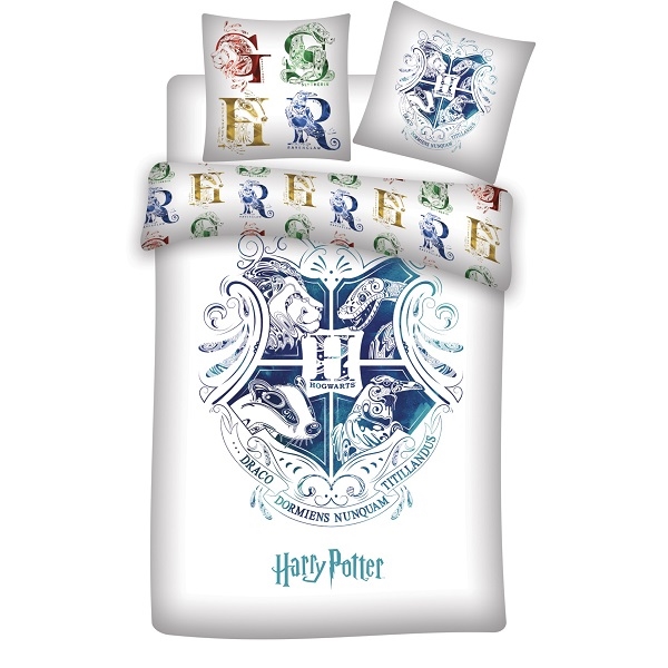 Harry Potter Sengetøj - Hogwarts Houses Art